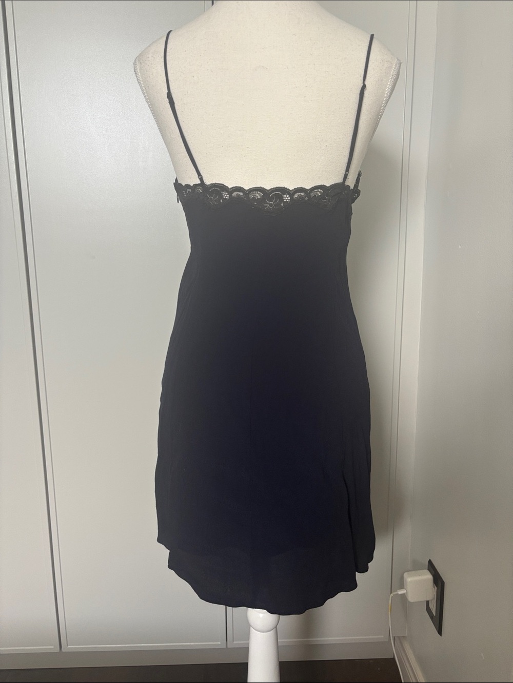 Wilfred Navy with Black Lace-Trim Slip Dress - Picture 4 of 9